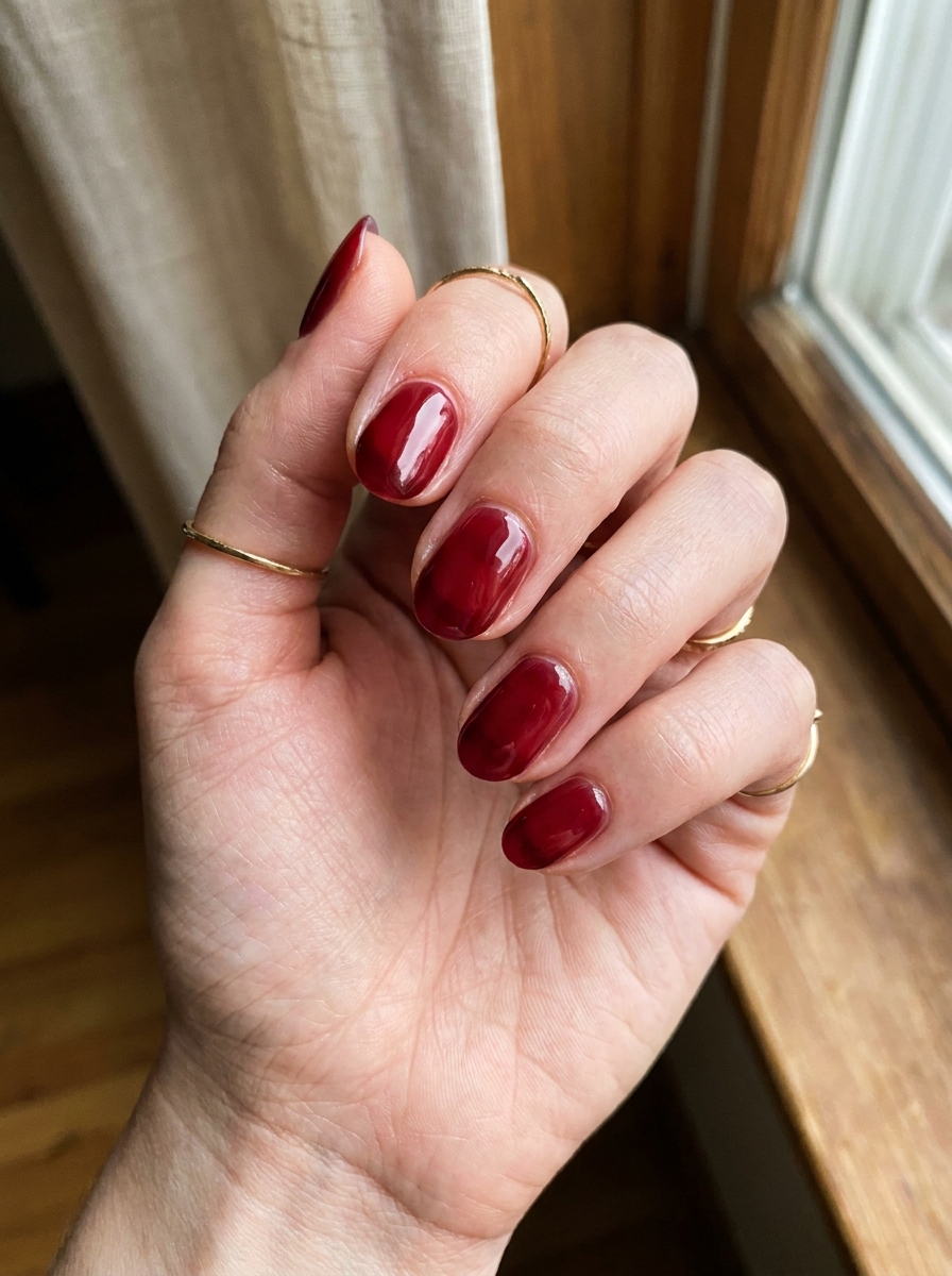 Sheer Blood Red Nails als Vampire Nägel Inspiration 2026